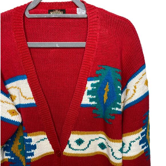 Greatland Apparel Vintage Aztec Print Oversized Cardigan Size Small - Picture 5 of 5